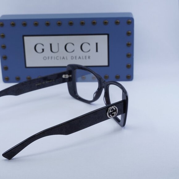 Final Price! Gucci GG1697O 003 Dark Night Cosmic Glitter Eyeglasses - Picture 7 of 10